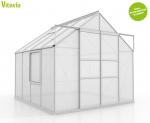 SET Vitavia Gewächshaus Meridian 2 6700 BxT 257x258 6mm HKP eloxiert + Fundament