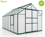 SET Vitavia Gewächshaus Meridian 2 9900 BxT 257x383 6mm HKP smaragd + Fundament