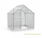 SPARSET Vitavia Gewächshaus Venus 3800 195x195 4mm HKP eloxiert, Fundamentsrahmen