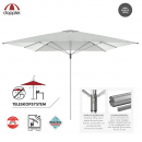 Doppler Marktschirm Telestar 400x400cm Teleskop mit Windventil Gastro Grau