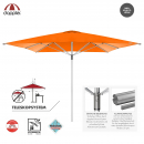 Doppler Marktschirm Telestar 400x400cm Teleskop mit Windventil Gastro Orange