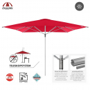 Doppler Marktschirm Telestar 400x400cm Teleskop mit Windventil Gastro Rot