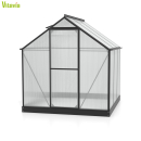Vitavia Gewächshaus Triton 3800 6mm HKP BxT 198x193cm schwarz + Fundamentsrahmen
