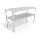 Vitavia Alu-Tisch 2 Ablagen BxTxH 121x54x76cm eloxiert, freistehend