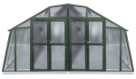 Vario Stahl Gewächshaus Maxi 4,5 Nörpelglas 4mm BxL 426x452cm 19m² grün
